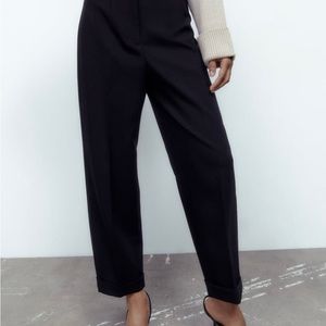 Zara trousers with turn up hems